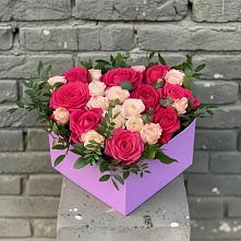 Цветочная композиция из Розы в коробке в Борисовке