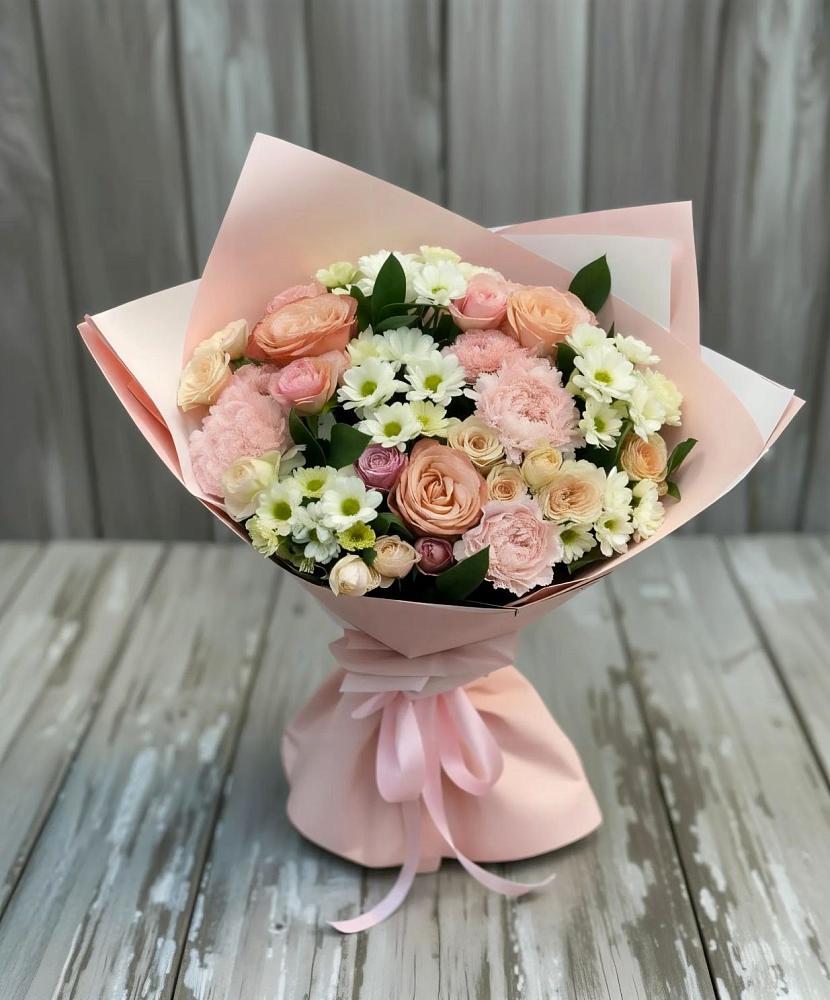 Букет цветов из: Гвоздики, Розы и Хризантемы в Борисовке