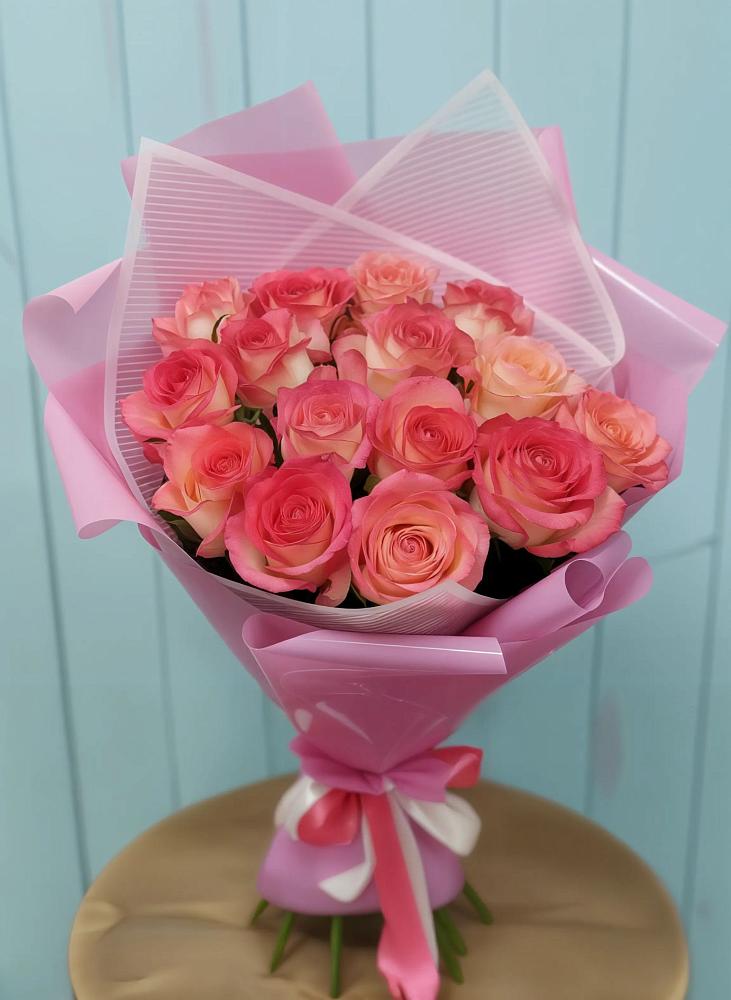 Букет 15 Розовых роз Равель в Борисовке