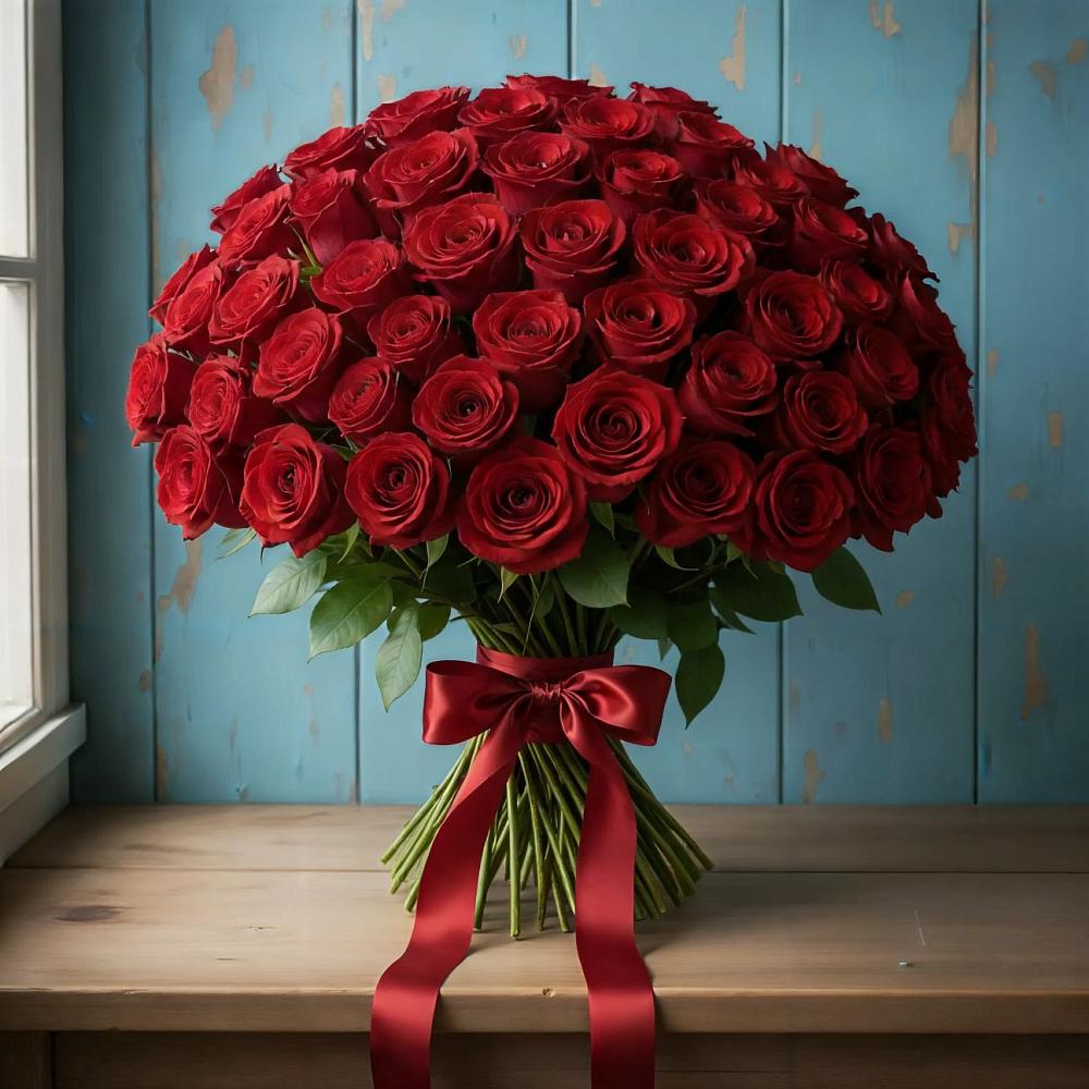 Букет Красные розы Блэк Меджик в Борисовке