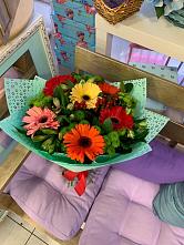 Букет цветов из:  Герберы, Хризантемы и Альстромерии #REPLACE_PRED# Борисовке