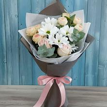 Букет цветов из:  Хризантемы и Розы #REPLACE_PRED# Борисовке