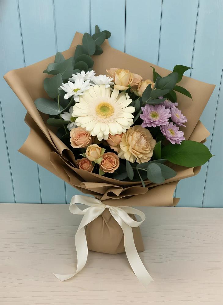 Букет цветов из: Герберы и Хризантемы в Борисовке
