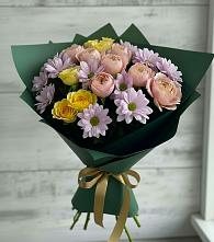 Букет цветов из:  Хризантемы и Розы в Борисовке