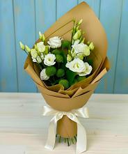 Букет цветов из:  Хризантемы и Лизиантусы в Борисовке