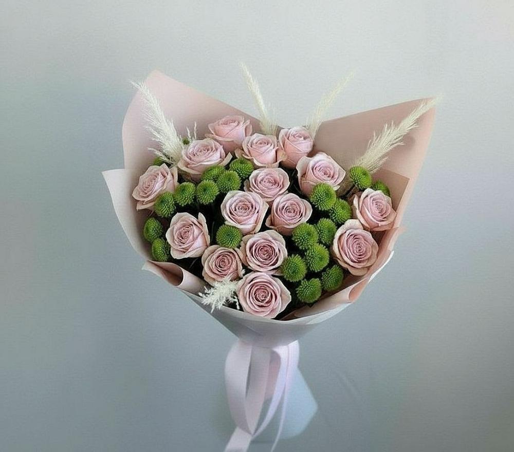 Букет цветов из: Розы и Хризантемы в Борисовке