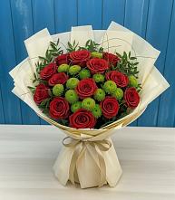 Букет цветов из:  Розы и Хризантемы #REPLACE_PRED# Борисовке