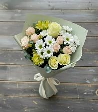Букет цветов из:  Альстромерии, Розы и Хризантемы в Борисовке