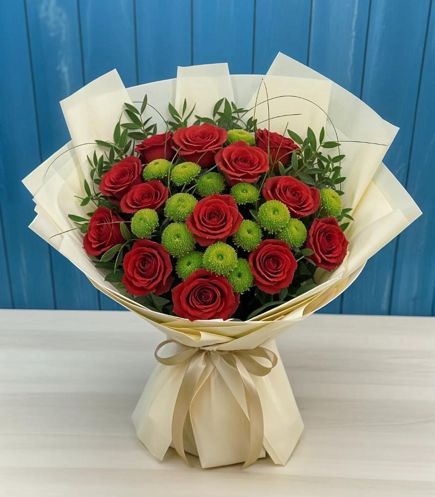 Букет цветов из: Розы и Хризантемы в Борисовке