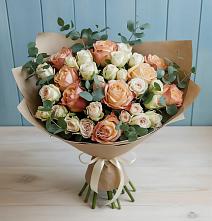 Букет цветов из:  Альстромерии и Розы в Борисовке